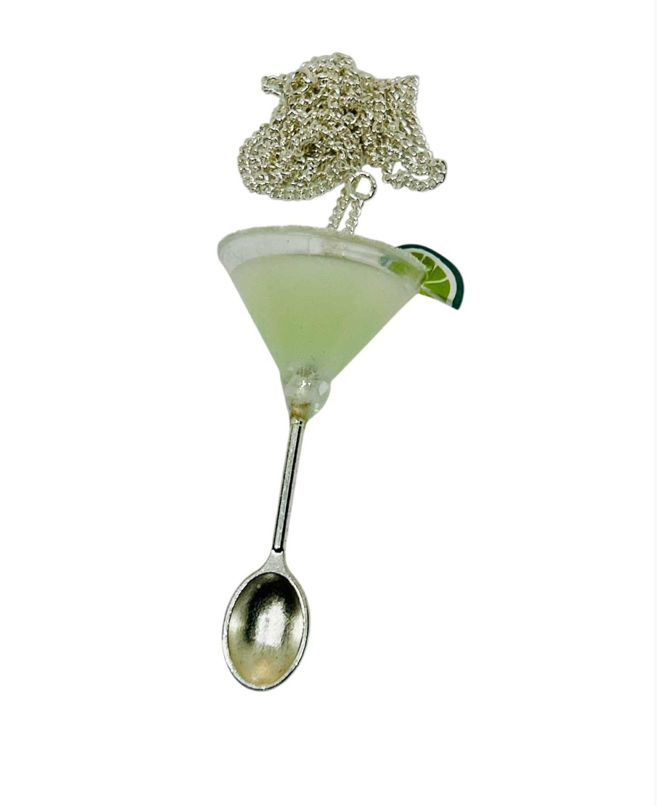 Unique MARGARITA COCKTAIL MINI SPOON NECKLACE handmade GIFT BOXED party TEQUILA
