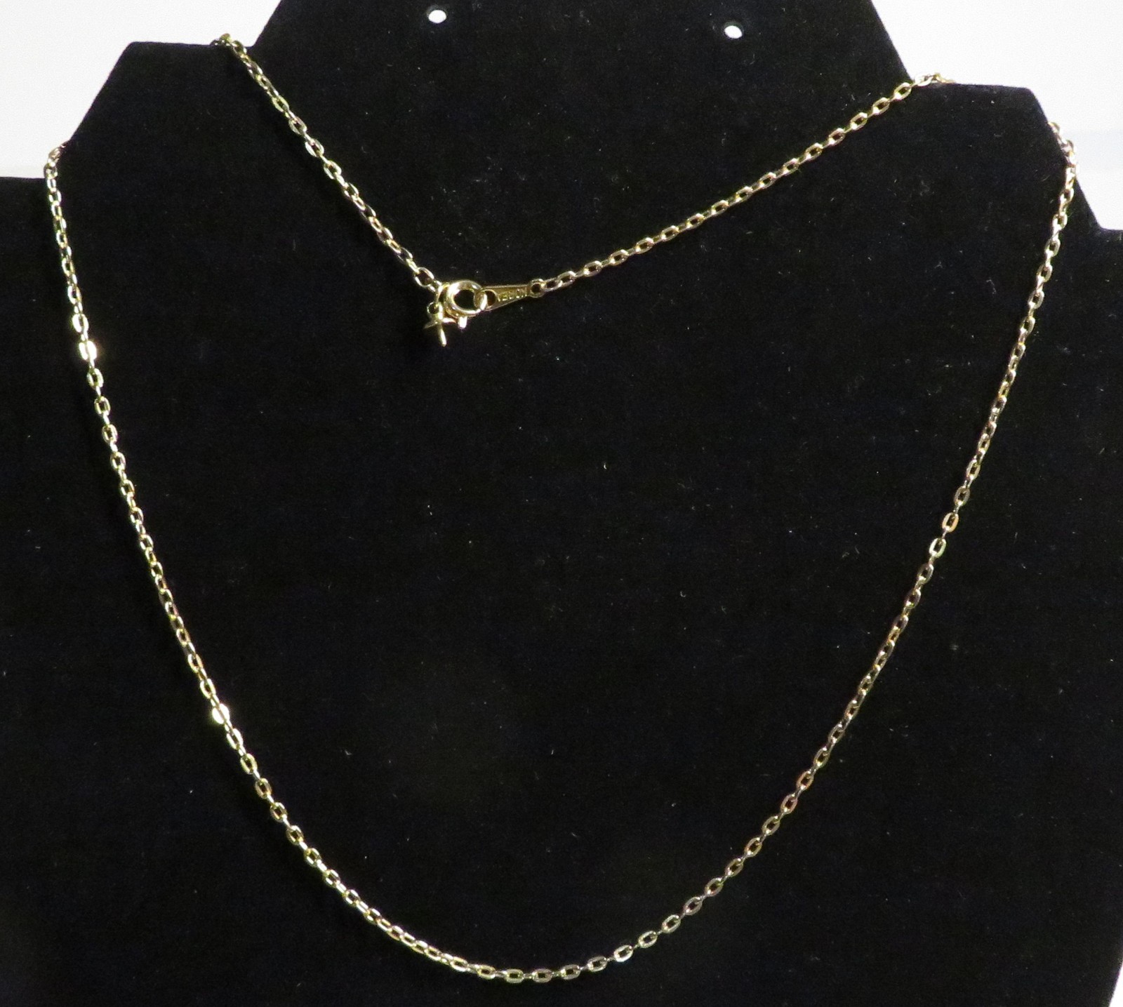 Gold Tone Rope Chain Necklace Metal Chain Style No Stone Korea Undated Era 18″