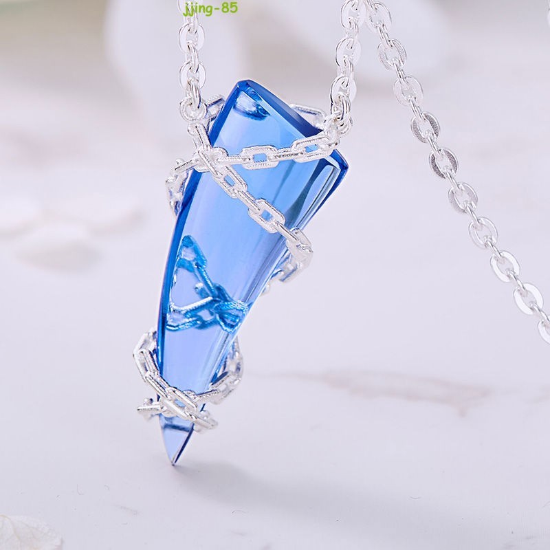 Hot Anime Rem Pendant Azure Horn Necklace Gifts Cosplay Comicon Costume Party