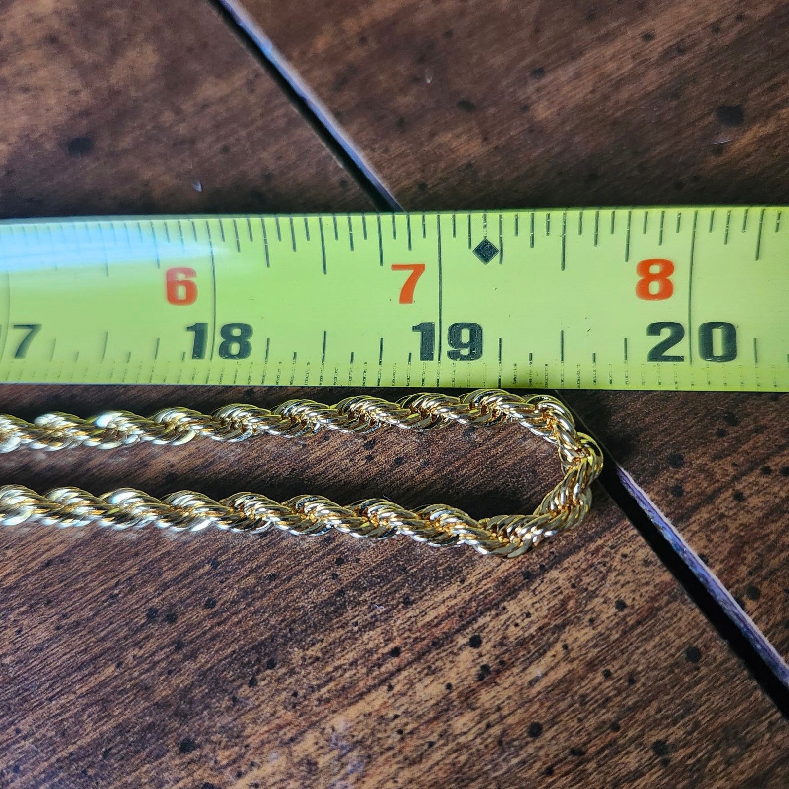 Gold Tone Rope Chain Necklace 39 Inch Braided Twisted Costume Slipover Layering