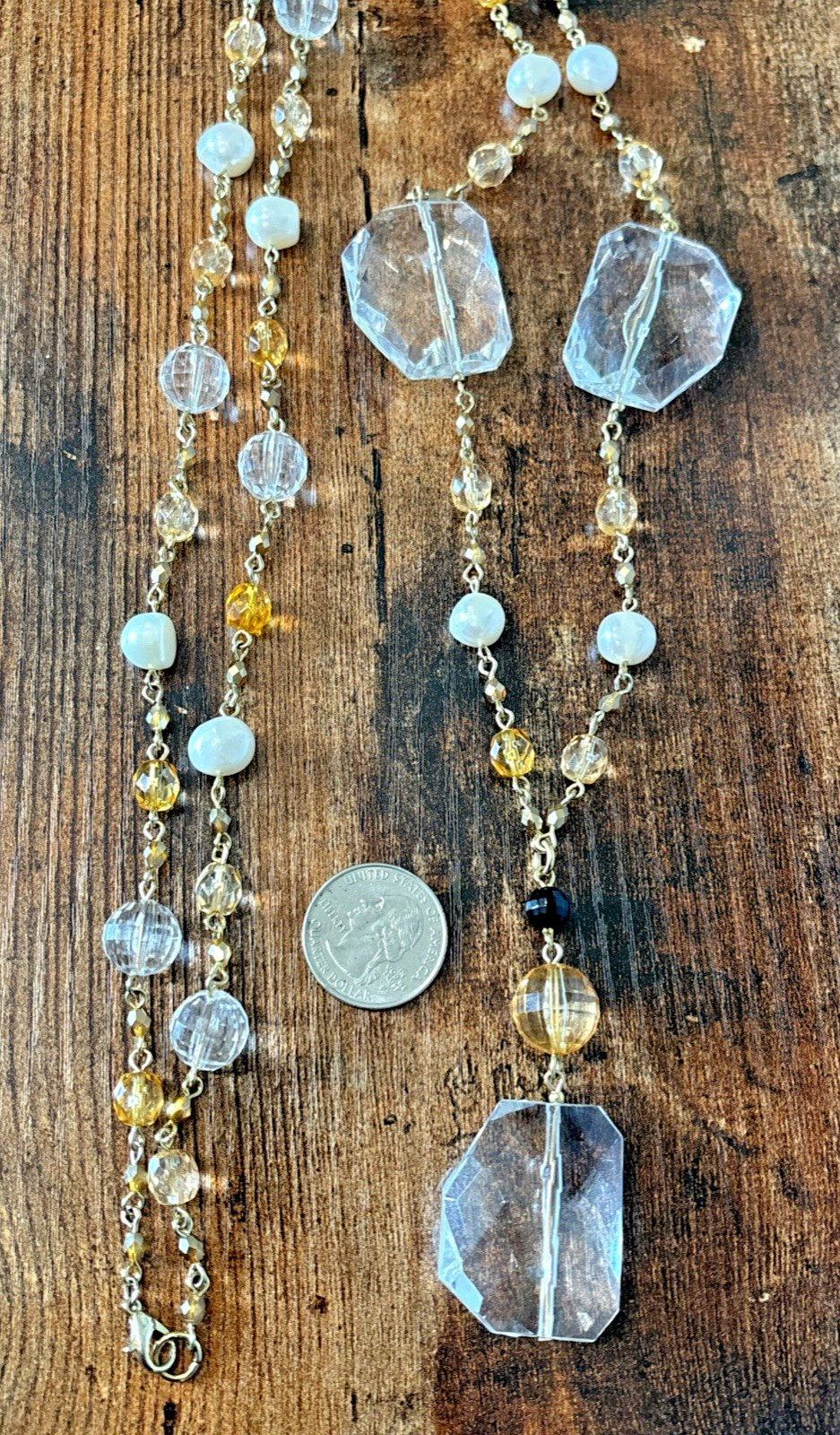 4 Plastic Crystal Necklaces 1 Chico’s + 1 Bracelet Statement Chunky Eye Catching
