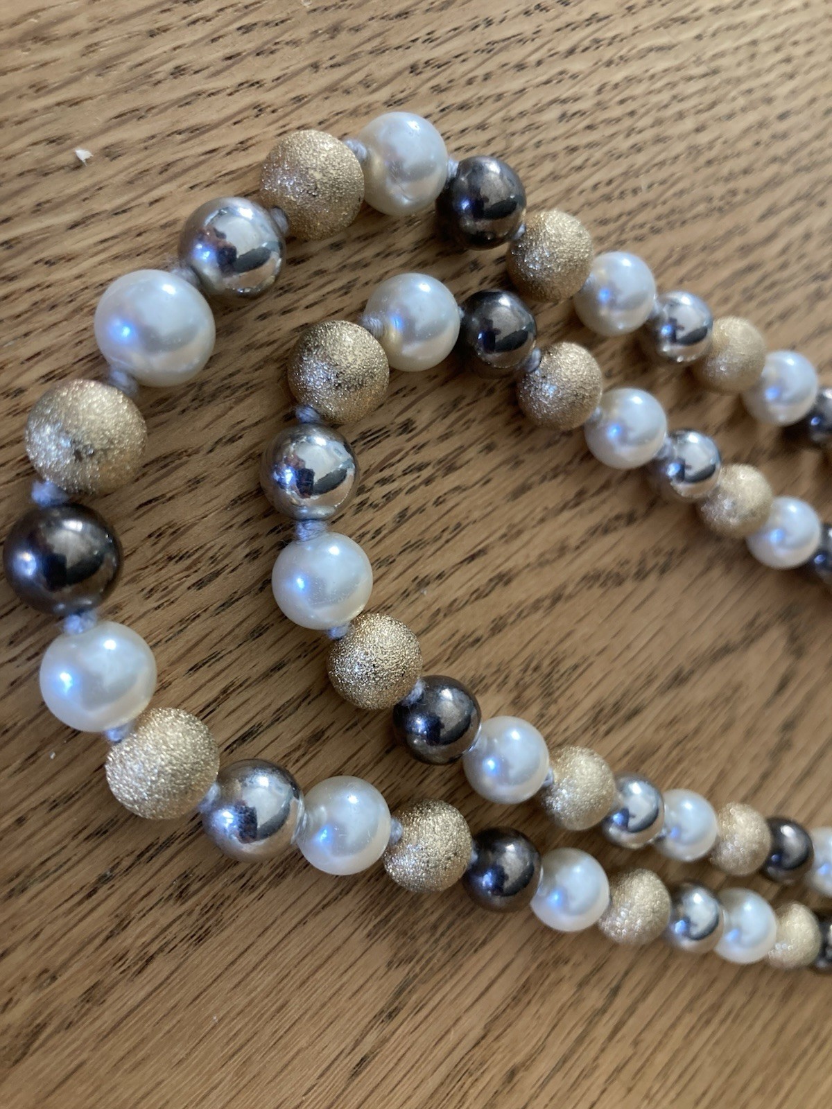 Vintage Genuine Pearls Crystal Beads Knotted Double Strands Necklace $300 New