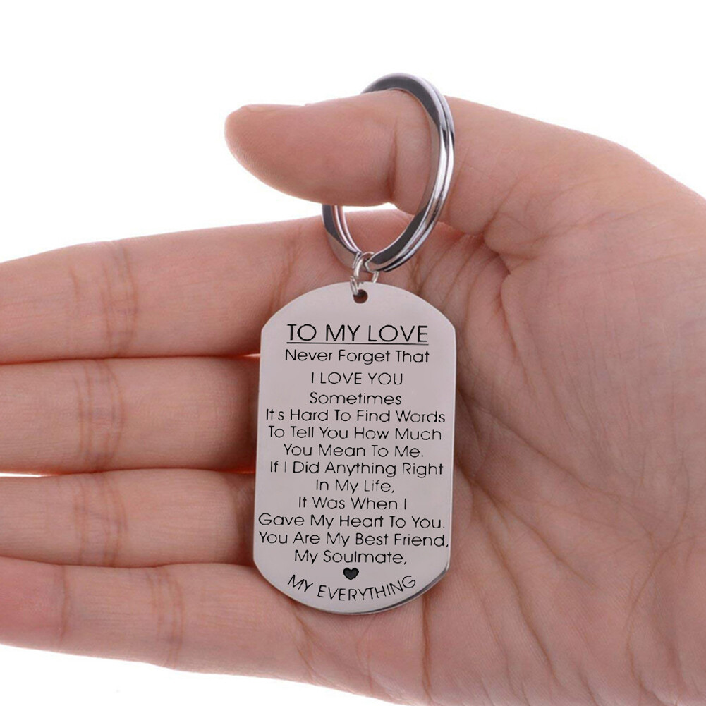 US 1 Pack Valentine’s Day Gift For Girlfriend Wife Keychain & Necklace To Tag