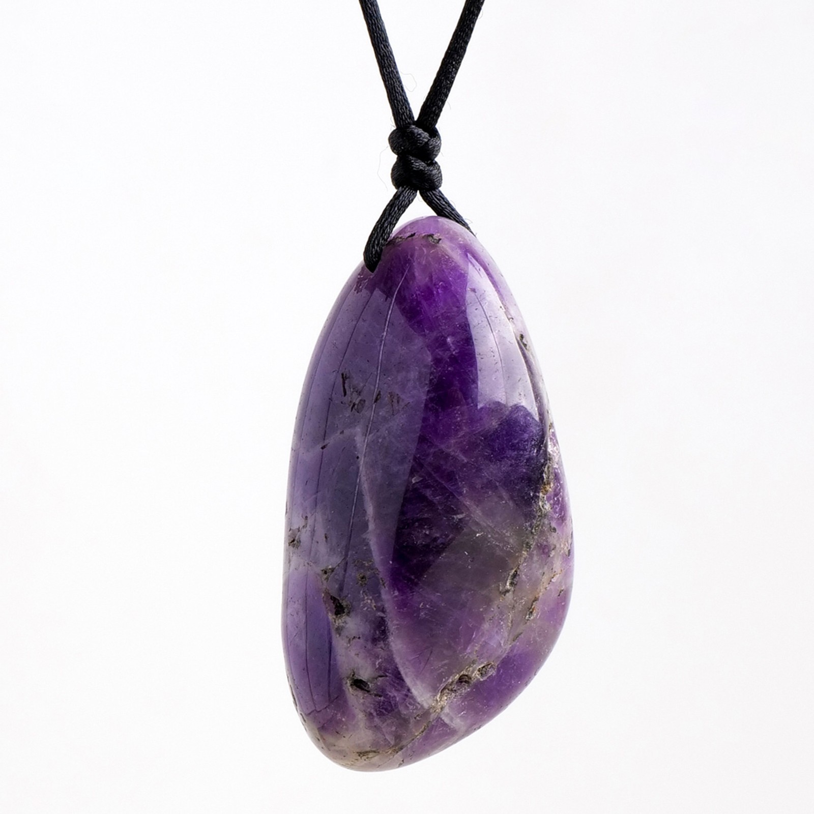 Amethyst Necklace Natural Crystal Pendant Wisdom Spiritual Peace Gift Men Women