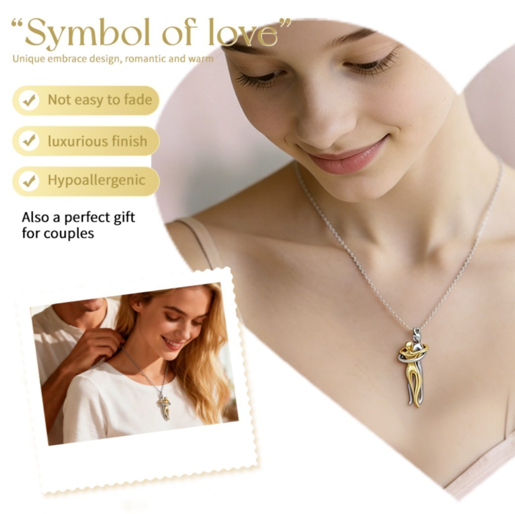 Promise Couple Hug Necklace valentine’s day Hugging Pendant Lovers Jewelry Gift