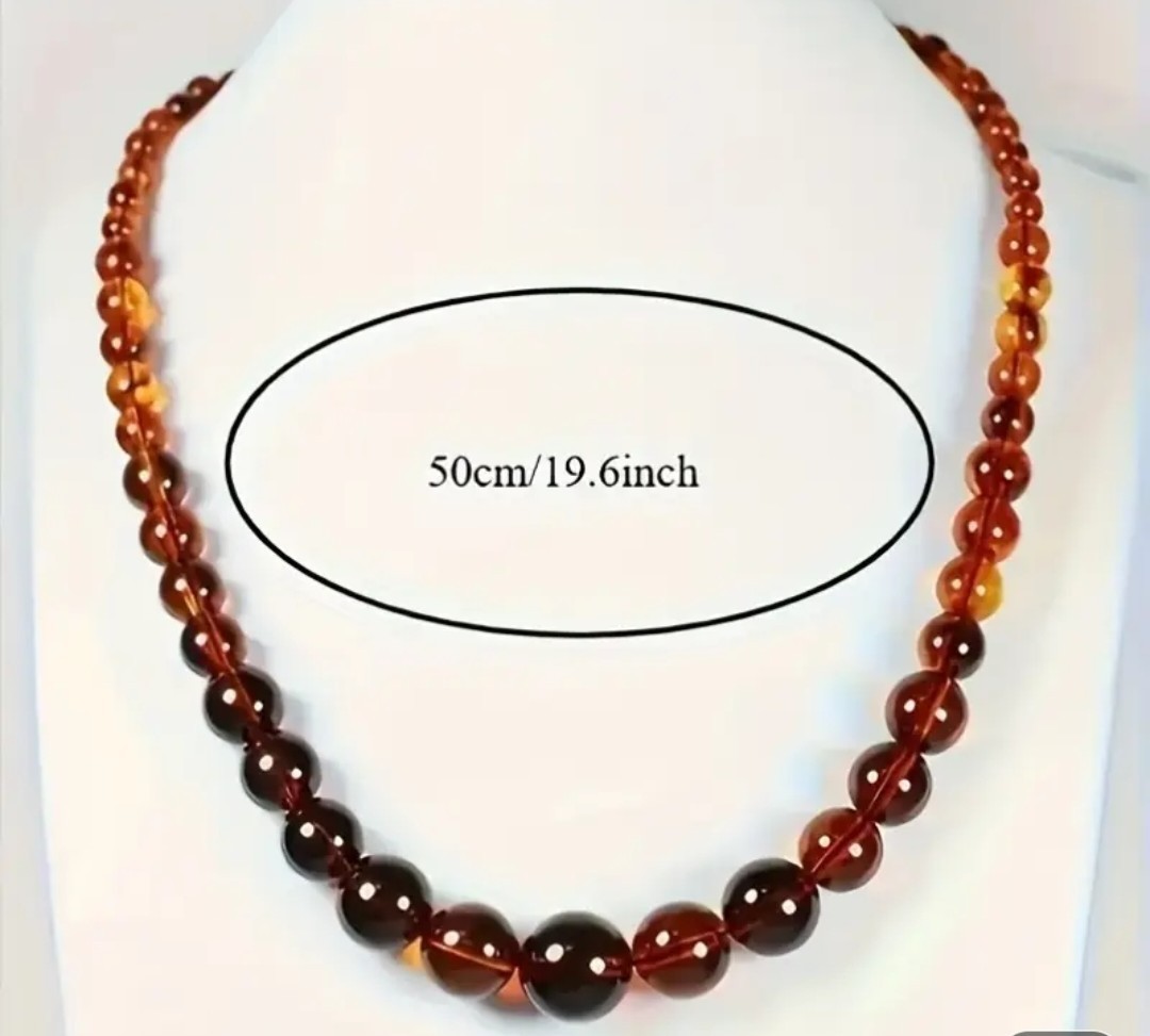 Amber Graduated Beaded Necklace ~ 50cm – 19.6 Inch