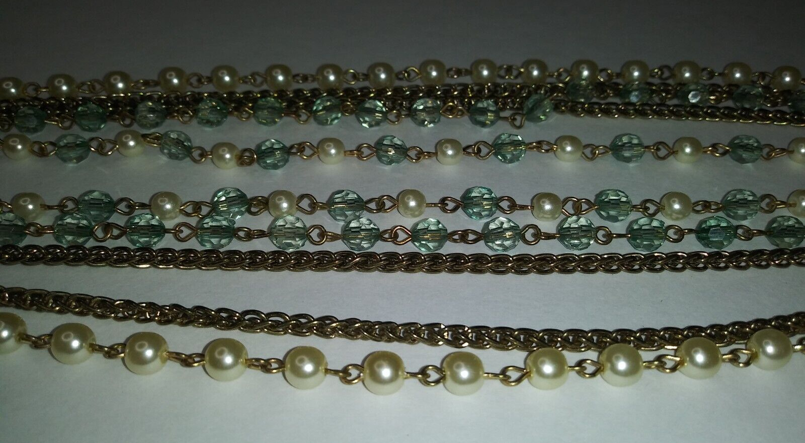 Faux Pearl Necklace with 5 Strands Fashion Costume Jewelry