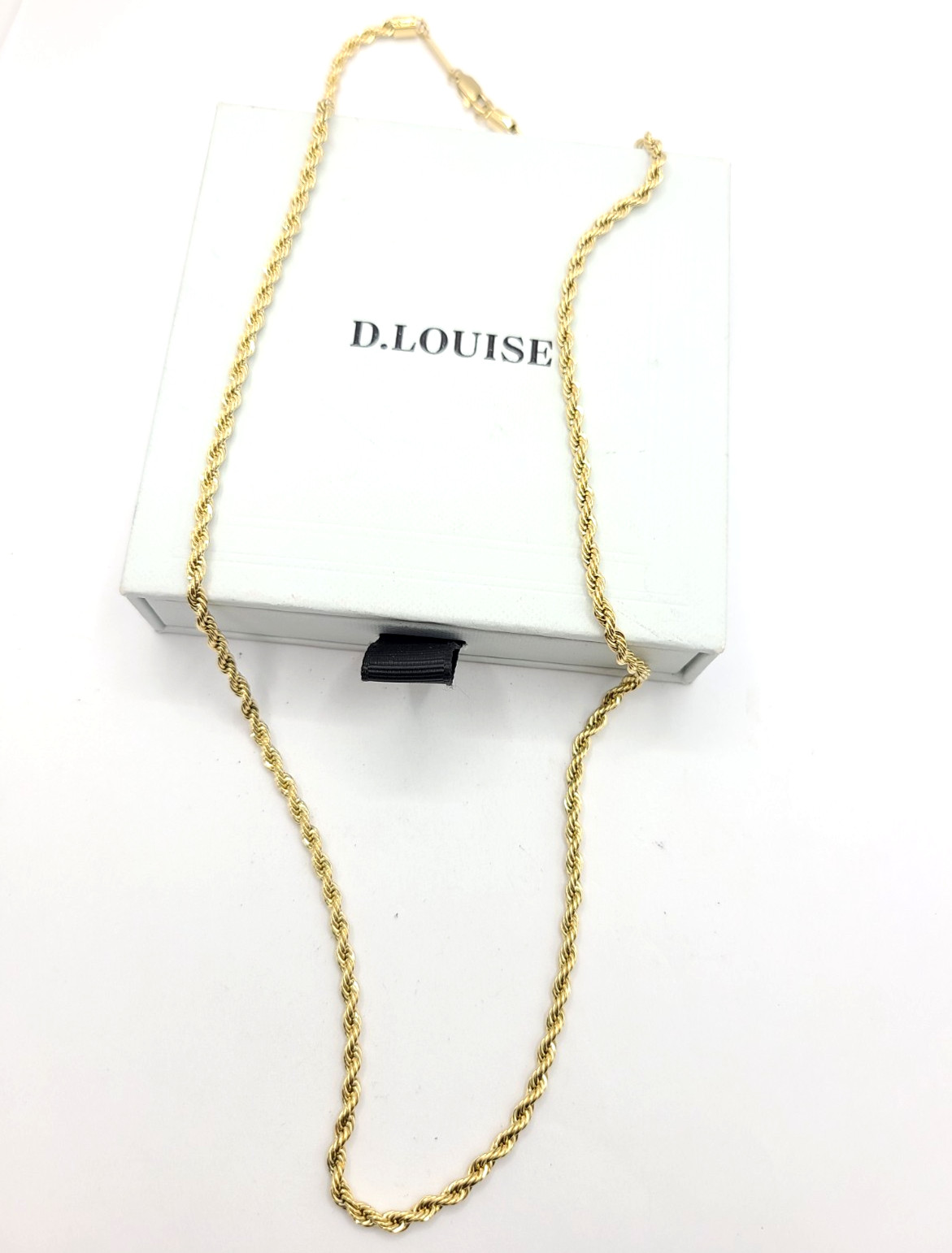 D. Louise Rope Necklace 3mm Gold Plated 19″ L