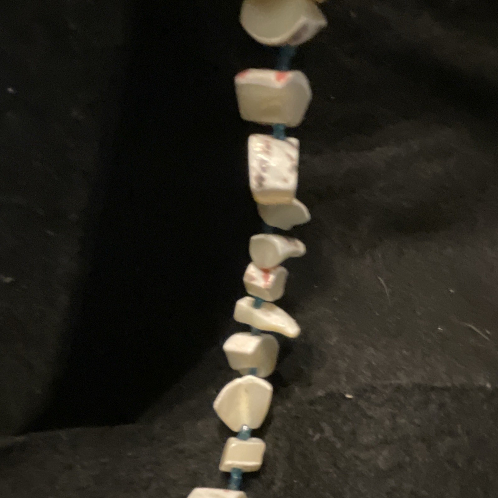 White Chunky Bone/Shell Chip Necklace Beachy 30”