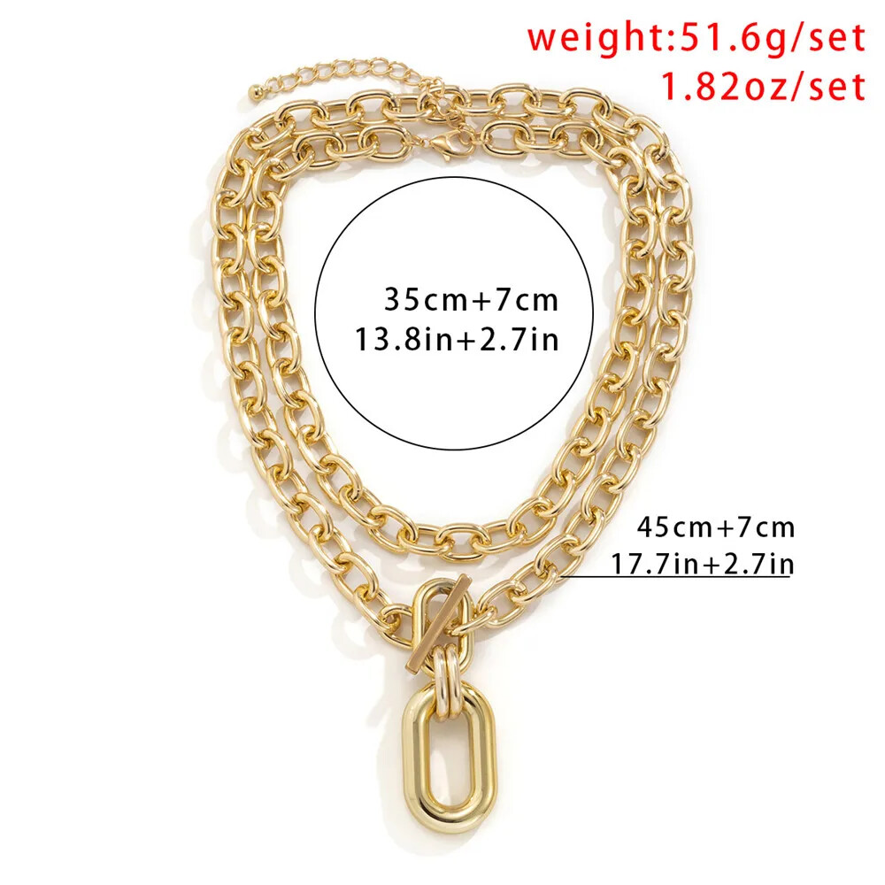 Women’s Jewelry Exaggerated Chunky Mult-Layer Chain Choker Necklace 88-O