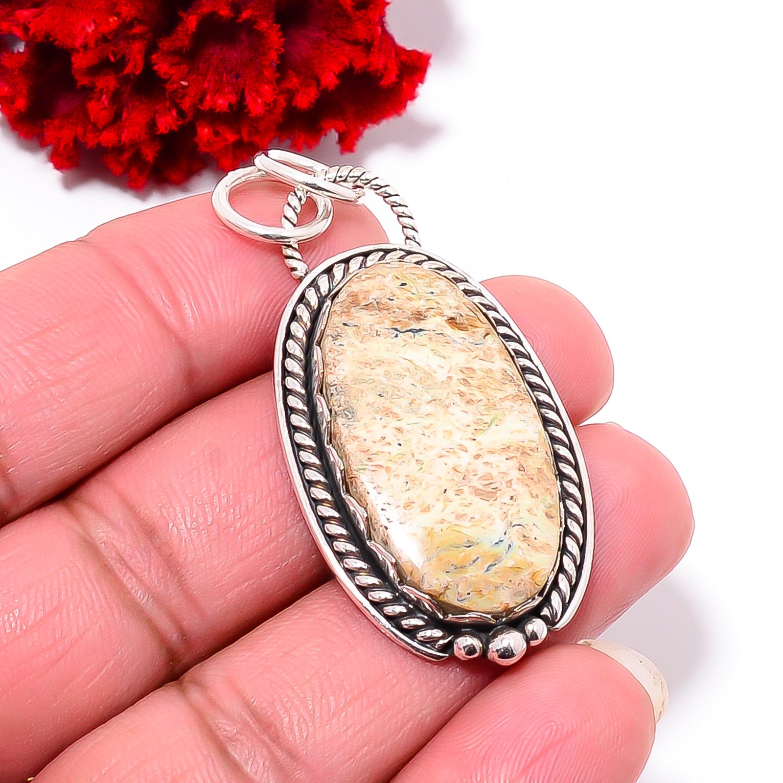 Picture Jasper – Oregon Designer Handmade 925 Sterling Silver Pendant 2.03 P9828