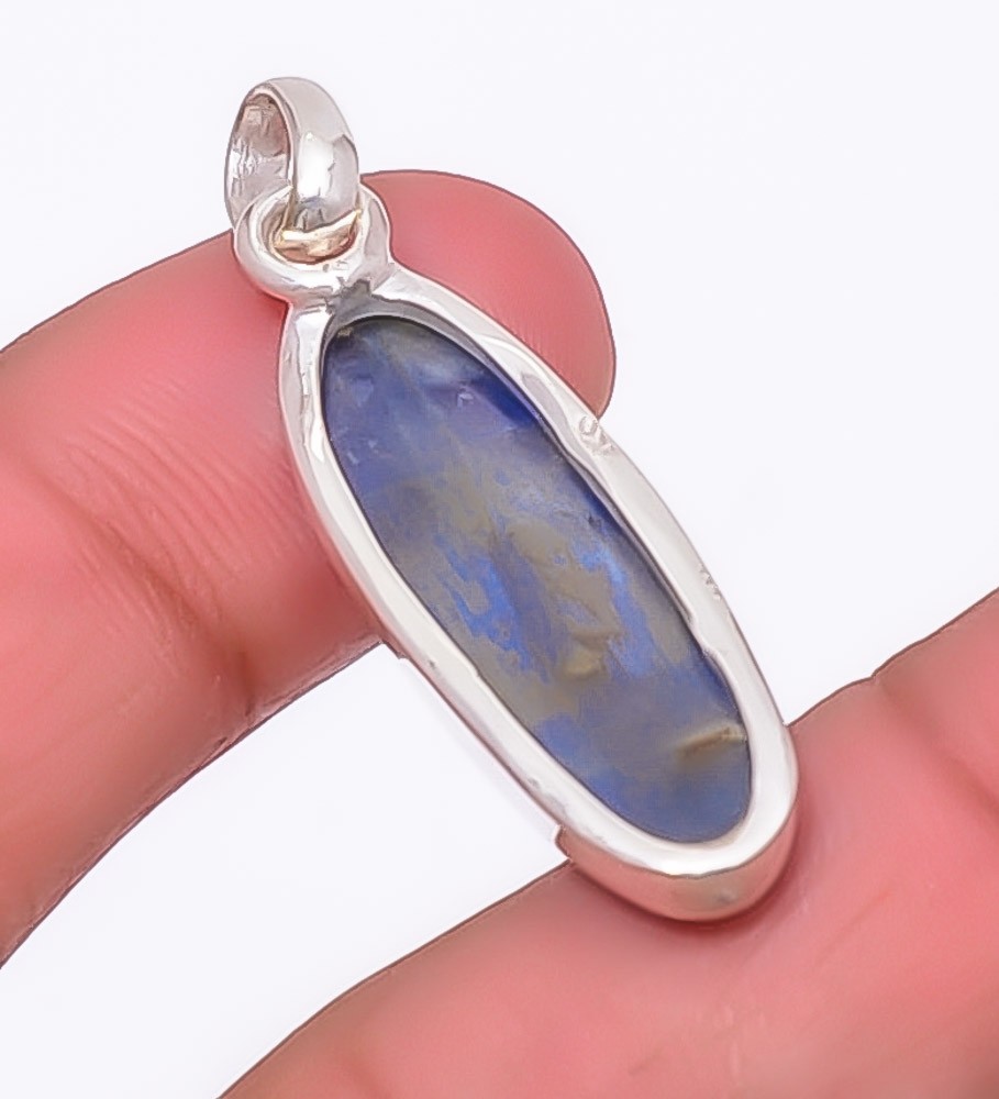 Kyanite – Nepal Handmade 925 Sterling Silver Jewelry Pendant 1.76″ T92