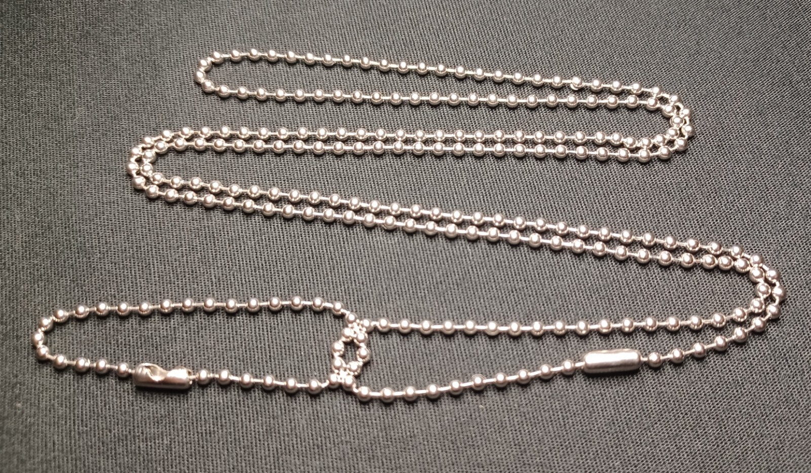 Stainless Steel 2.4mm Ball Bead Military Dog Tag Chain or Chain Set FreeShip