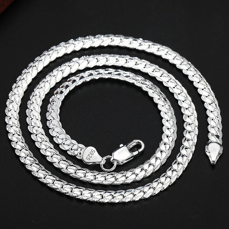 Gold Silver Tone 8-24in Side Chain Necklace Women Mens Fashion Statement Jewelry