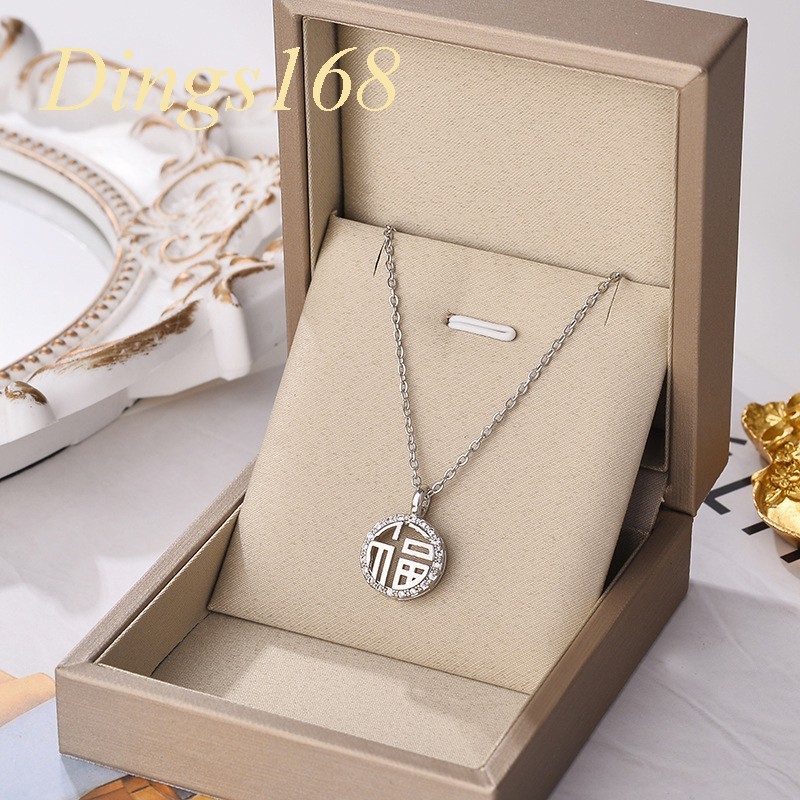 18K White Gold Filled 1mm Thin Cable Chain Necklace + 13mm Round Crystal Pendant