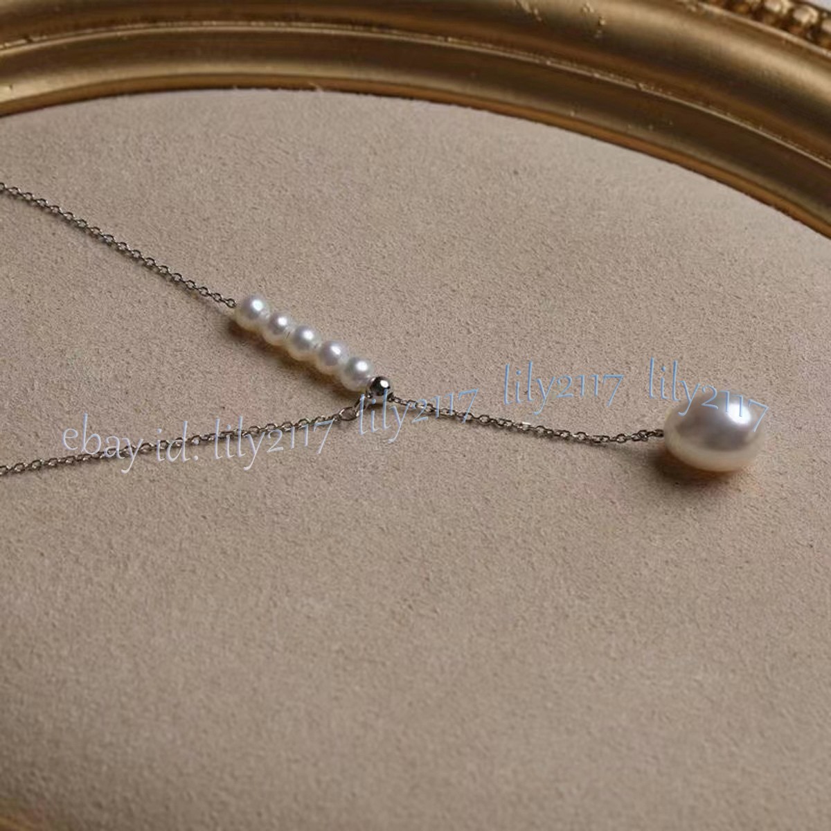 Natural White South Sea Round Pearl Drop Pearl Pendant Drop Necklace 18 inch