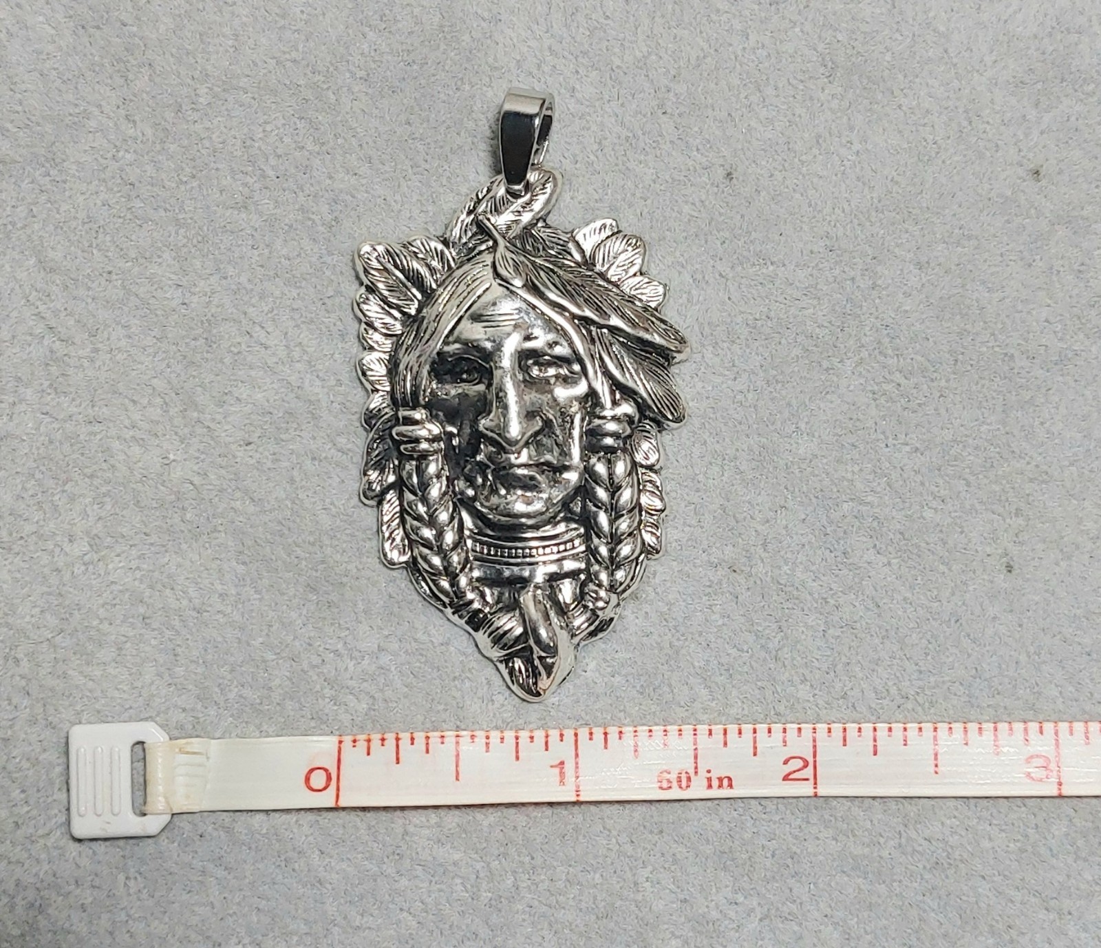 Silver chief indian native tribal charm Necklace pendant – Mens Womens Jewelry