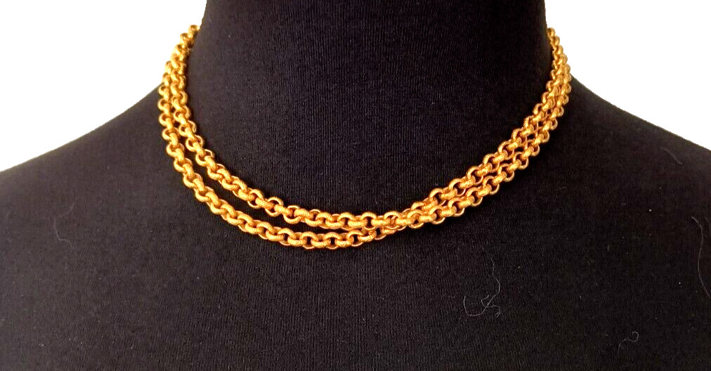 Women’s Necklace Goldtone Chain Links with Hook Style Closure Appx. 38 Inches
