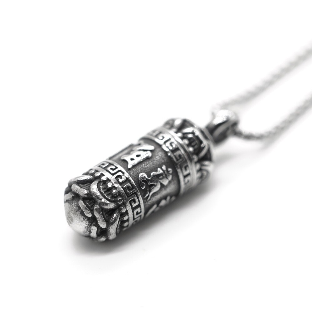 For MENDEL Tibetan Buddhist Amulet Pendant Necklace For Ashes Stainless Steel US