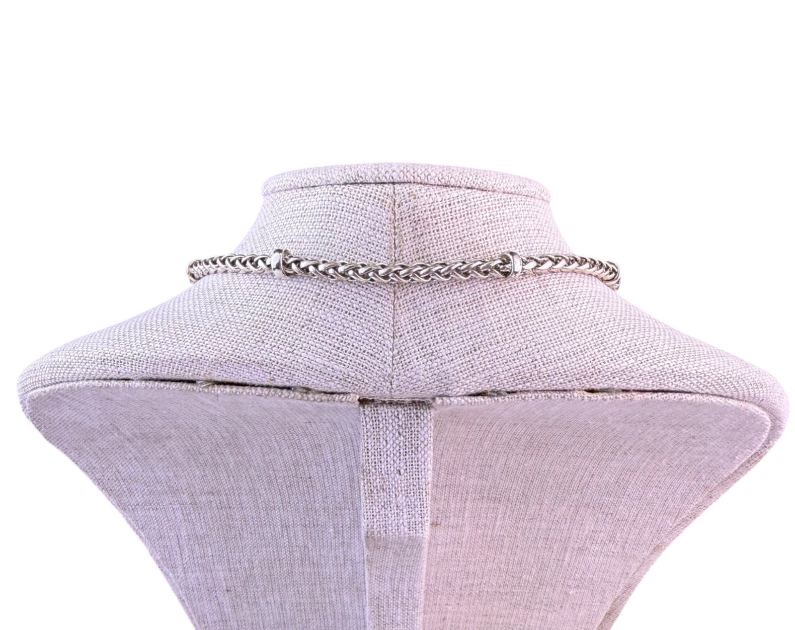 Silver Tone Womens Chain Necklace Toggle Clasp Silver-Plated Jewelry