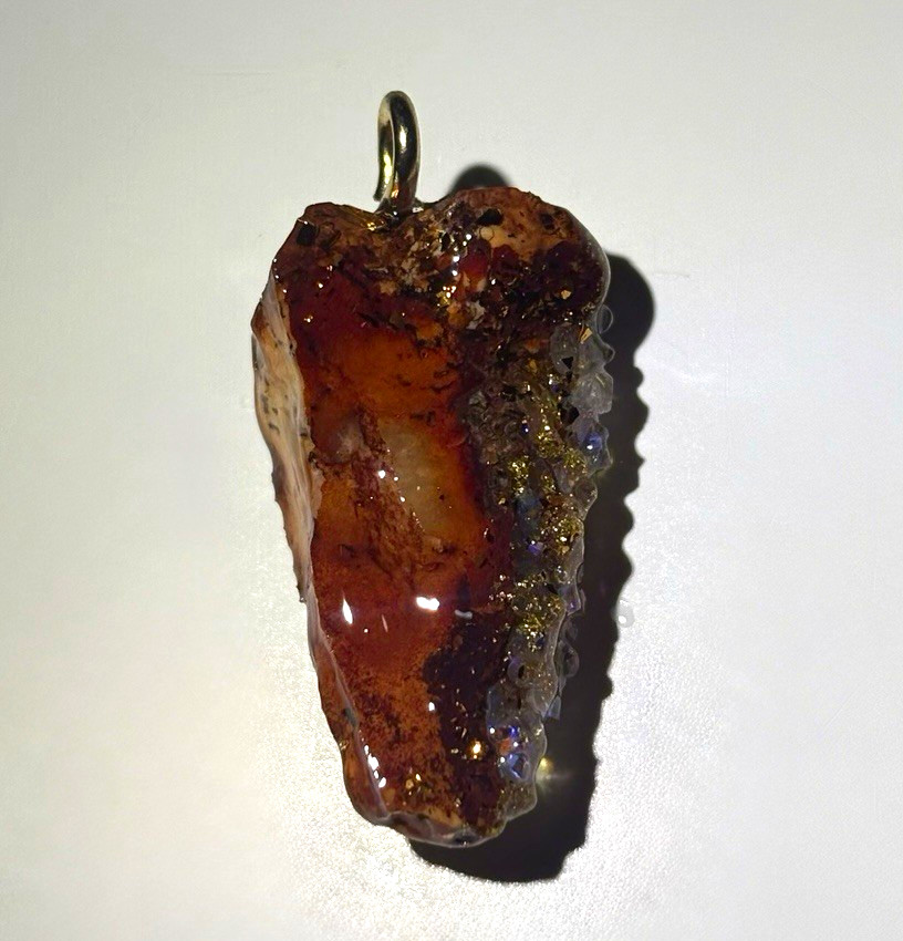 CASTILLE Rough Crystal Irregular Charm Pendant w/ Metal Bail Freeform Shape