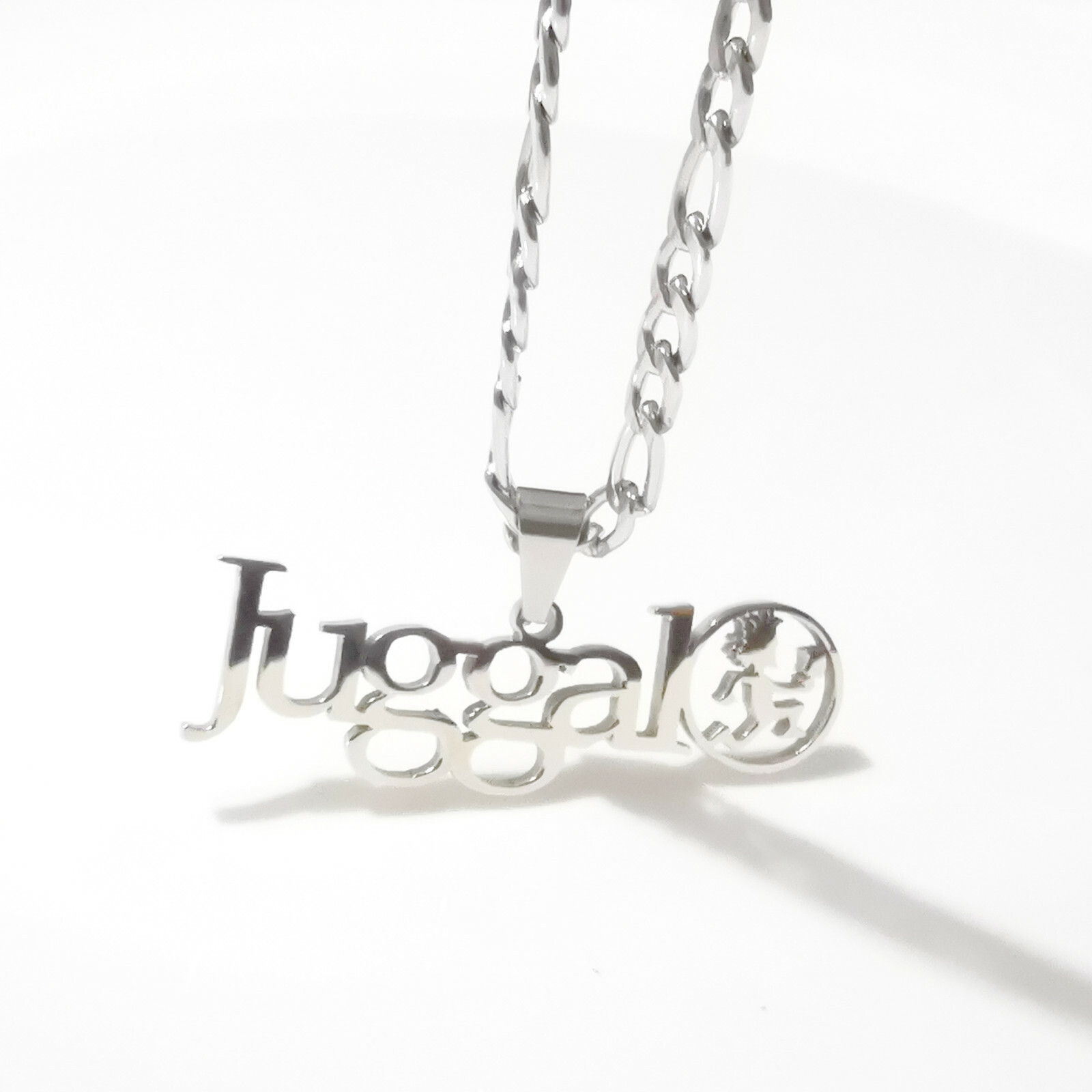 juggalo ICP STAINLESS STEEL PENDANT & 24IN NECKLACE figaro chain