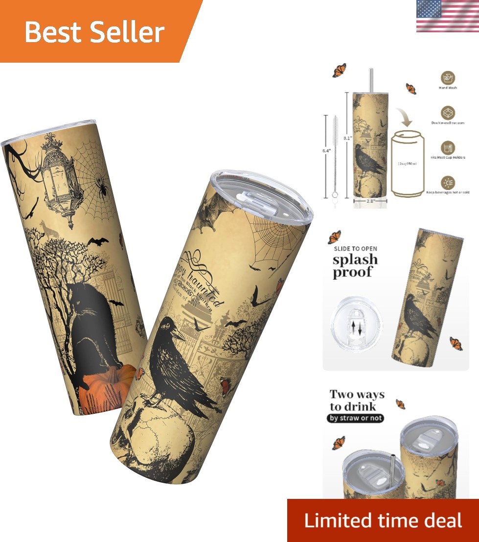 20oz Gothic Insulated Tumbler – Perfect Witch Gifts for Women in Stainless Steel