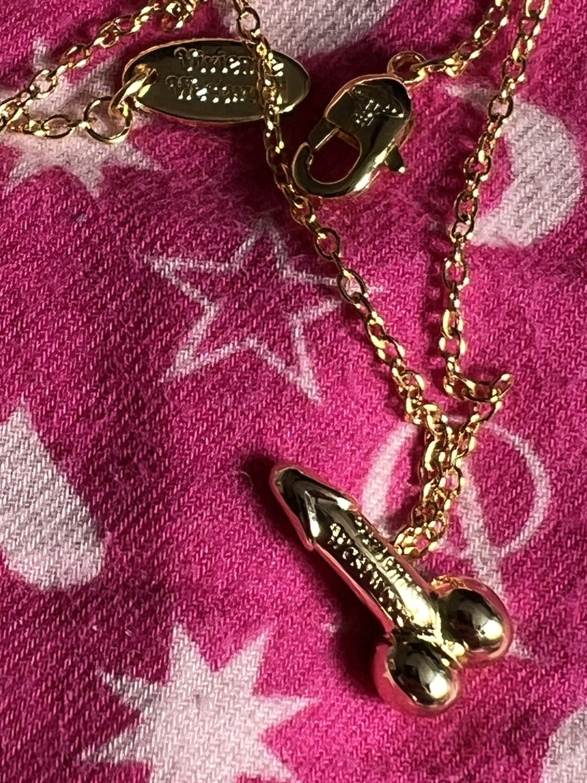 Vivienne Westwood tiny penis cock orb necklace 46 cm length