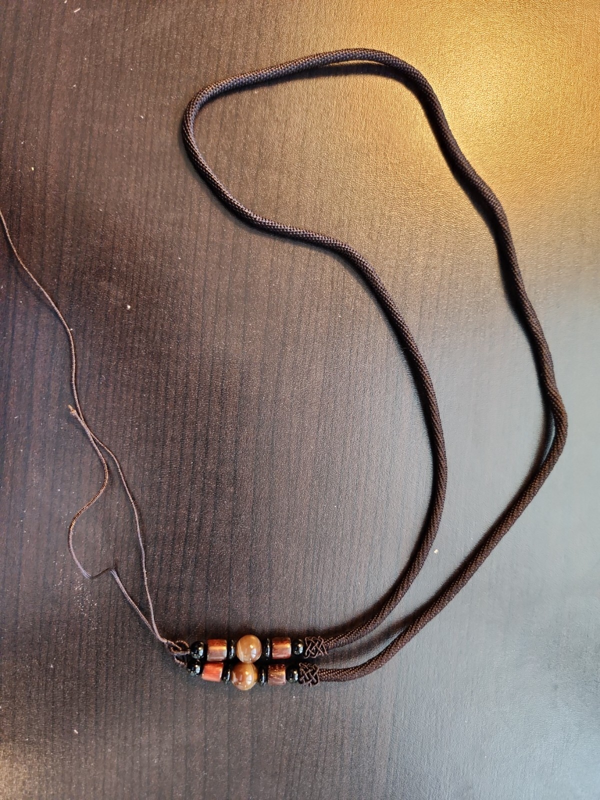Braided String Rope Cord Necklace & Cornelian Stone DIY white Crystal Pendant