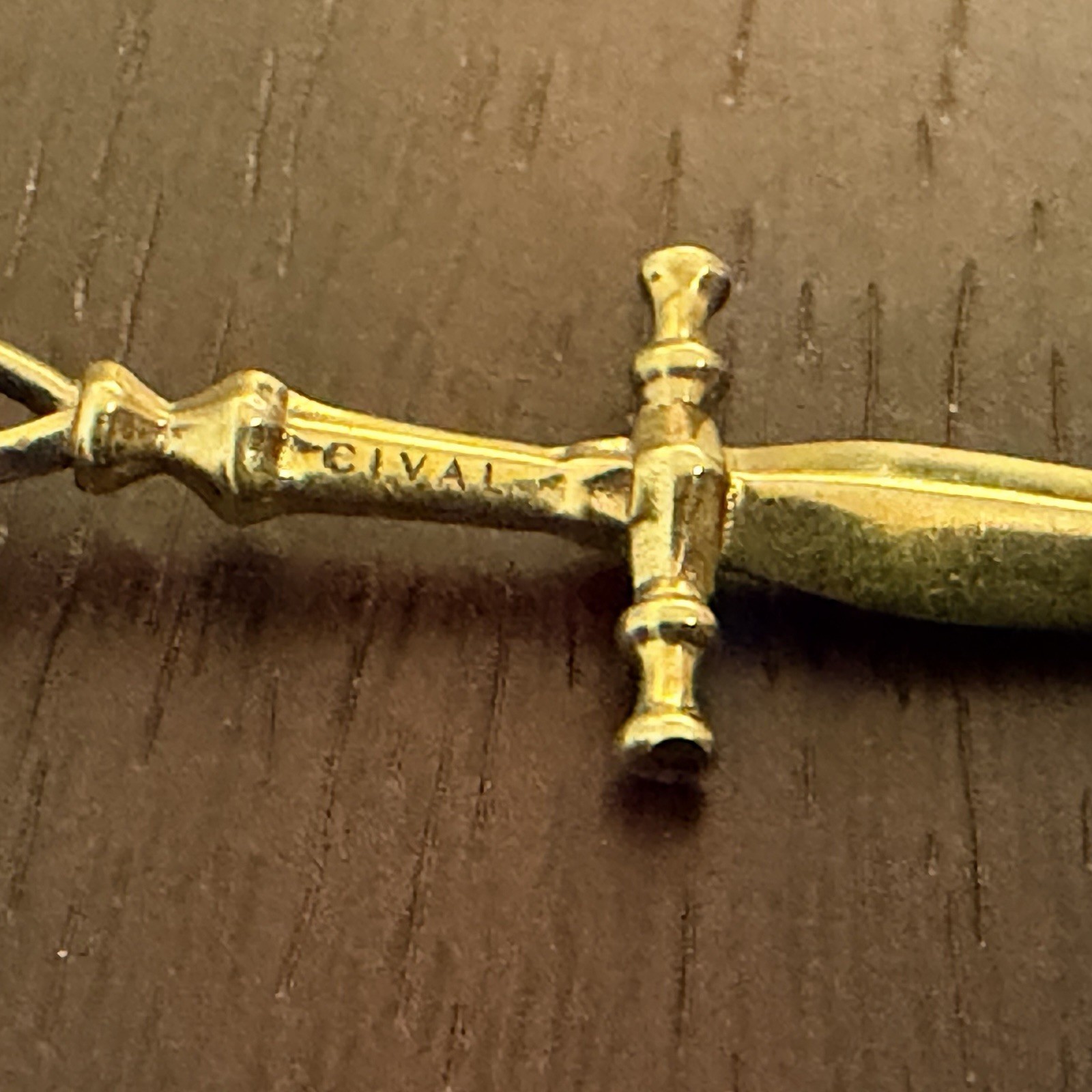 Cival Collective Nightthorn Dagger Necklace Brass Sword Pendant Flawless Cond!