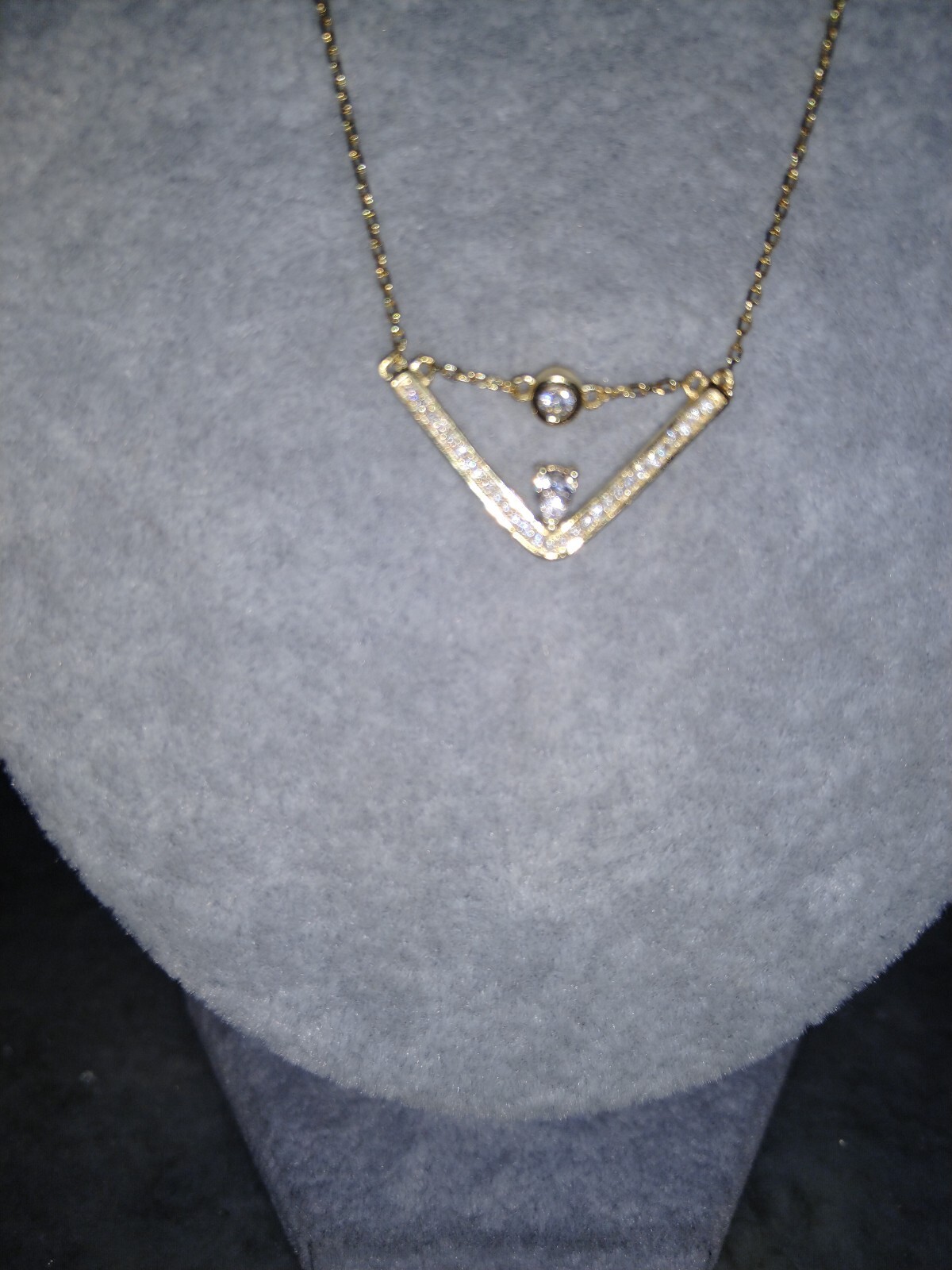 LA Simulated Diamond Trendy Necklace 17.5″/14K YG/Sterling Silver 0.80 Carats