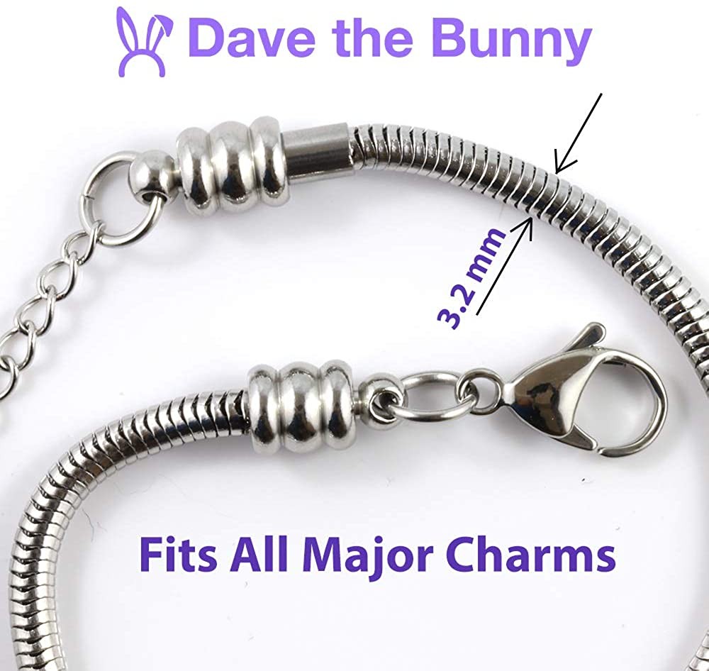 Bishop Bracelet | Chess Piece Stainless Steel Snake Chain Charm Bracelet