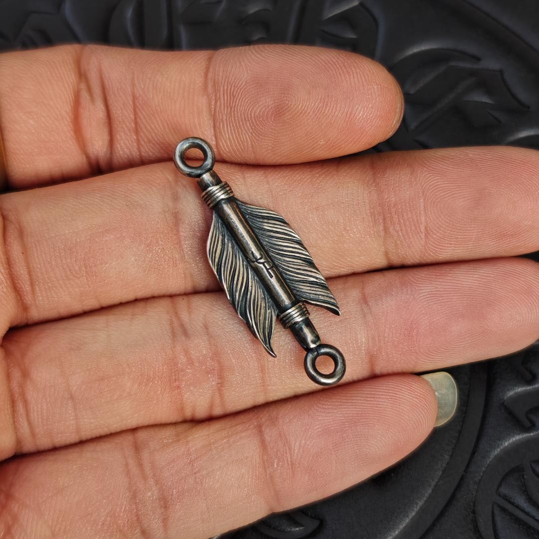 Indian-Style Feather Accessory, SV925 Silver.