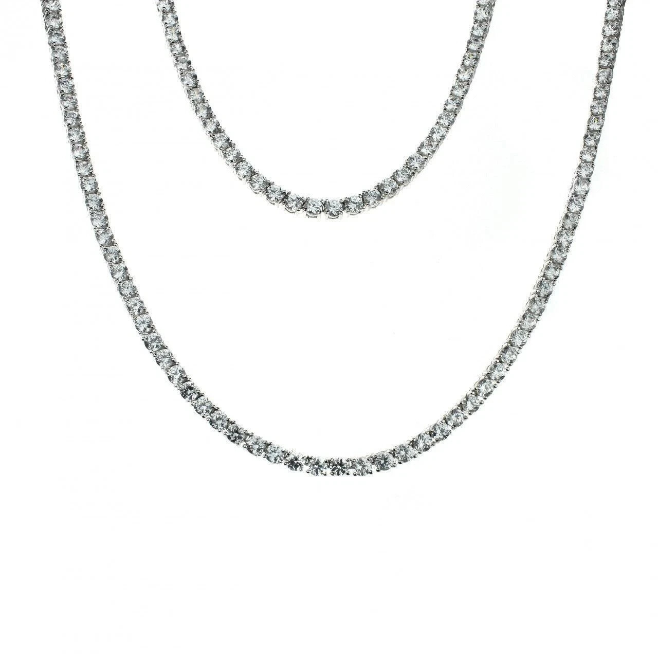 COUNTRY STRONG Rhodium Plated Cubic Zirconia NEW SPARKLY BEAUTIFUL NECKLACE 36″