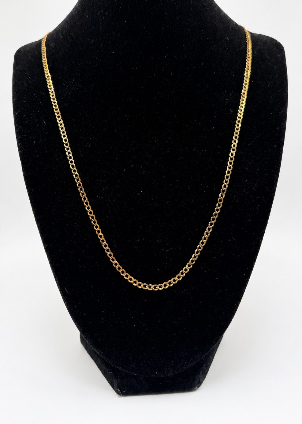 10K Solid Gold Curb Link Chain Necklace 24″ Unisex-Cadena Barbada Oro Solido 10K