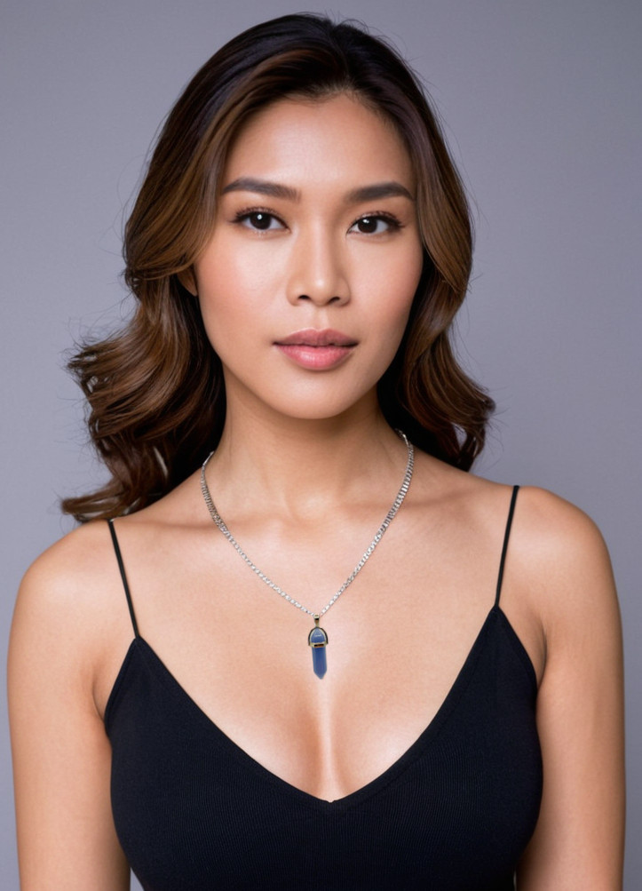 Hexagon Crystal Pendant – Natural Stone Point Necklace Charm – Healing Crystal