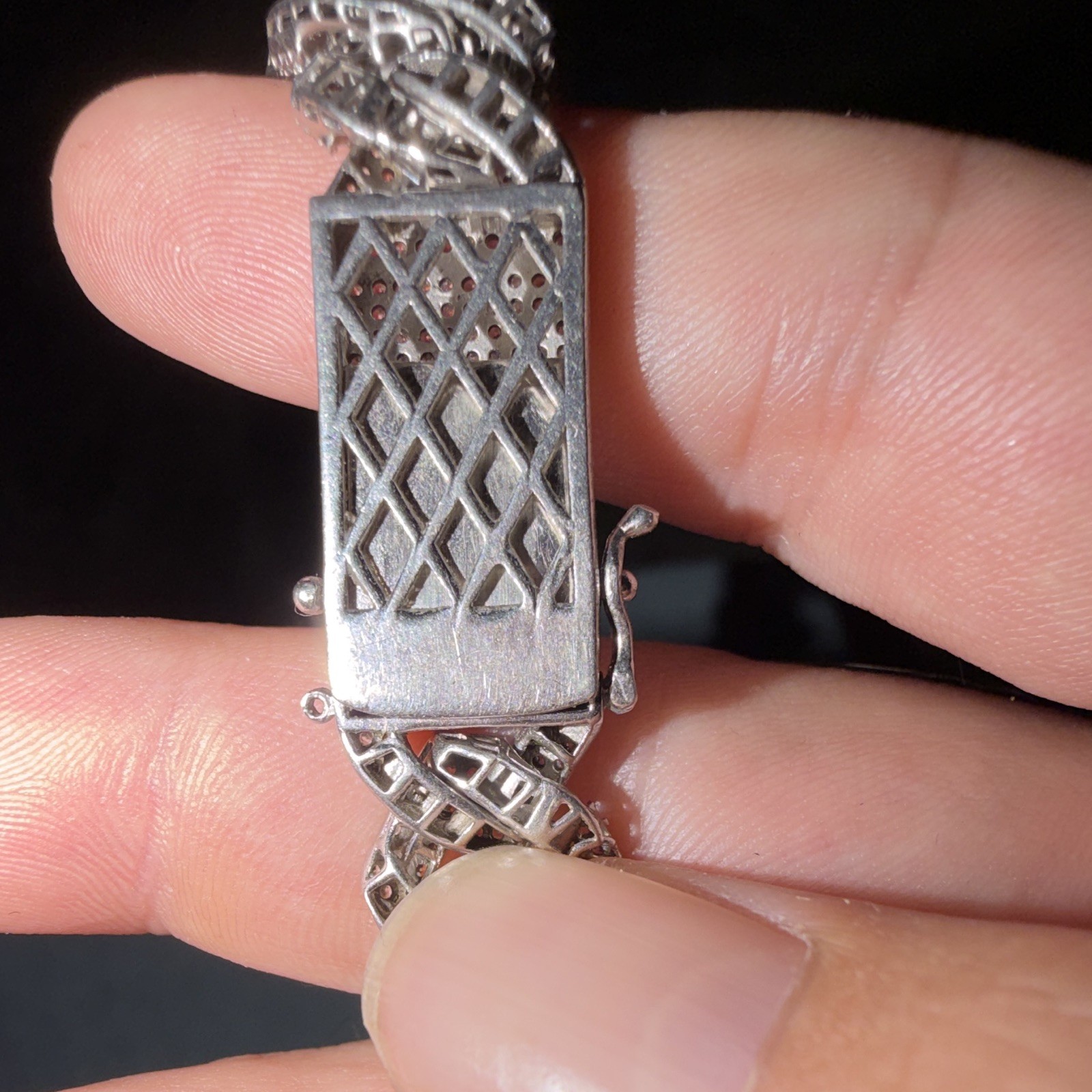 Silver Cuban Link Chain Necklace with Box Closure, Round Religious Medal Pendant