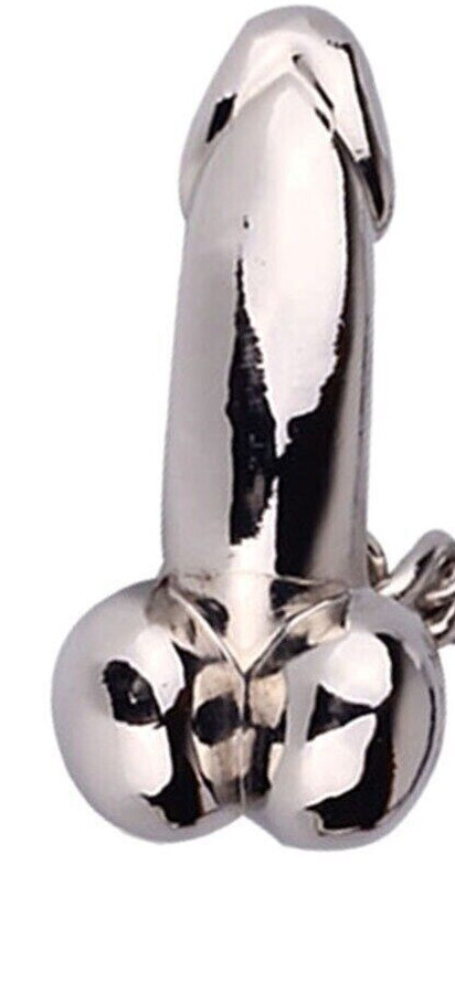BIG PENIS Necklace 1.5″ Male Genital Silver Charm 25″ Tibet Silver Chain NEW!