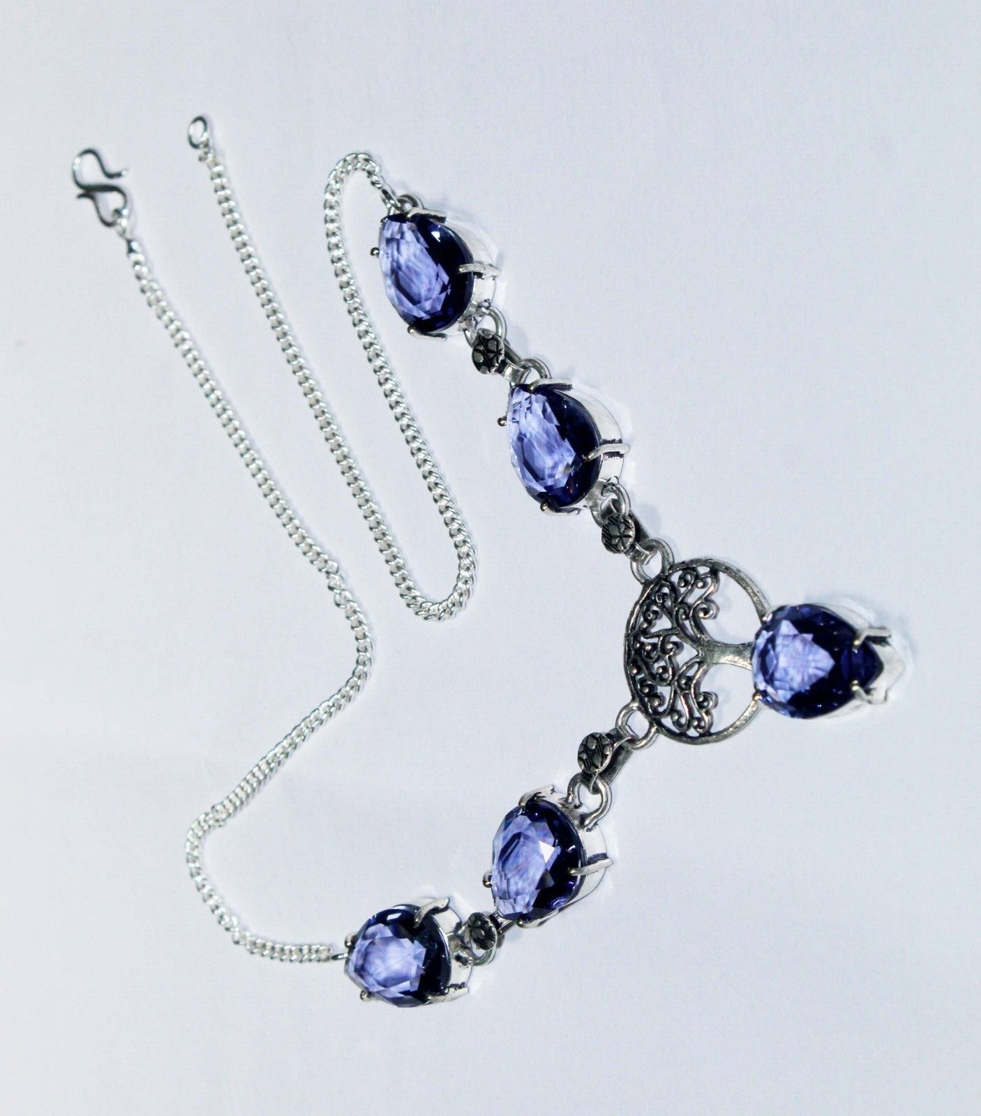 Tanzanite Quartz Gemstone Pear Shape Handmade Neacklace Jewelry Size 18 Inches