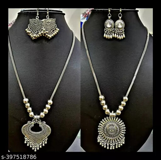 Stylist Oxidised Pendent set Combo 2pcs Set For beautiful For Girl and women