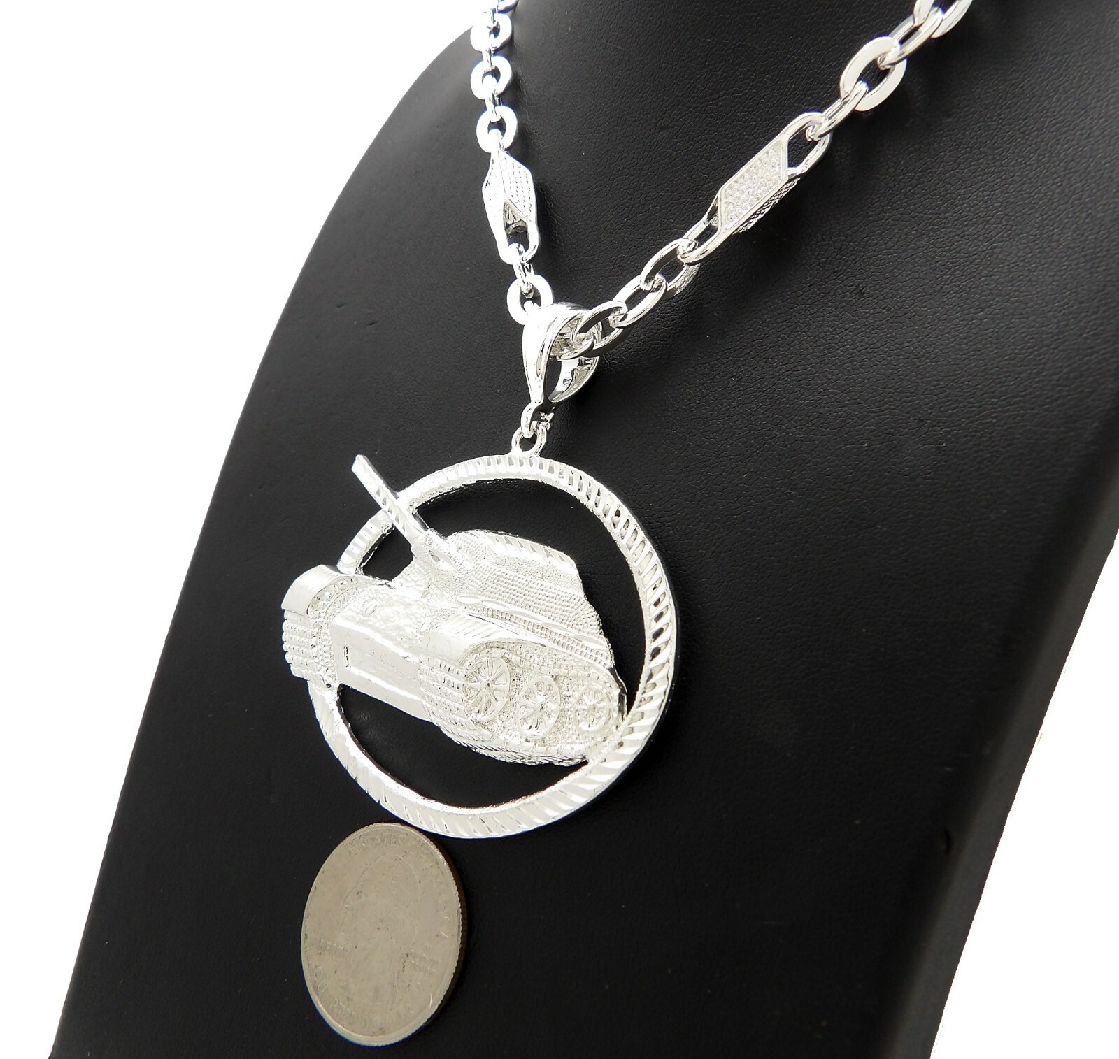 New No Limit Record Tank Pendant 6mm/30″ Link Chain Hip Hop Necklace RC4014