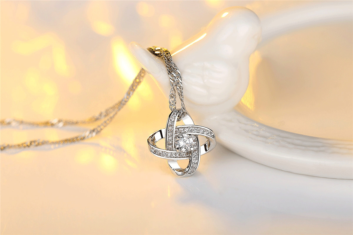 Valentines Day Gifts For Women To My Wife, Girl Necklace, Romantic Love Knot Box
