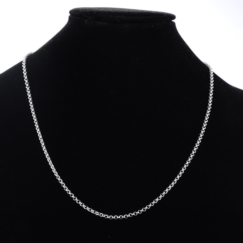 Stainless Steel Chain Silver Link Cable Chain With Lobster Clasp appr 26in 65cm
