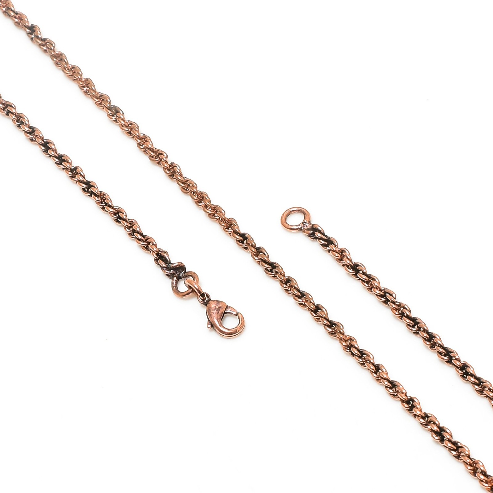 Cz Copper Chain Necklace With Lobster Clasp Handcrafted Curb Chain For Necklace