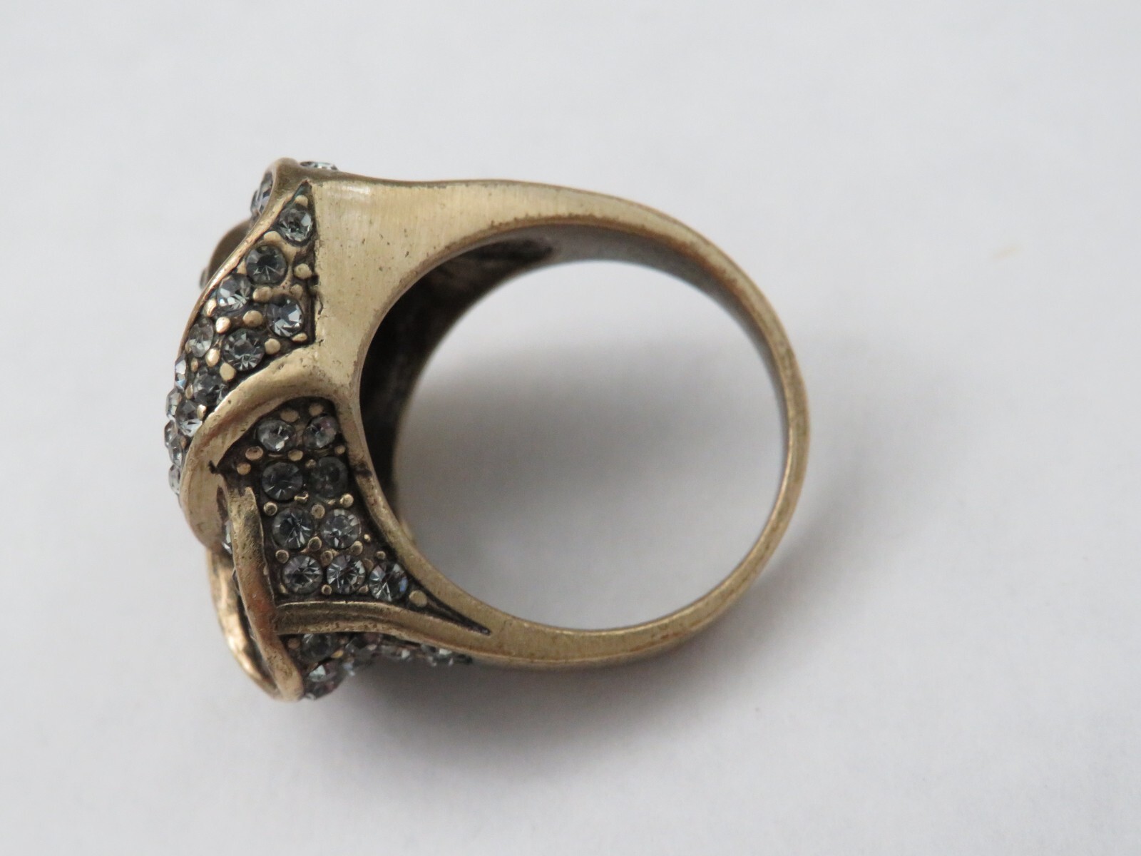 Heidi Daus crystal Infinity celtic hoops knot rows costume Ring Jewelry Size 9