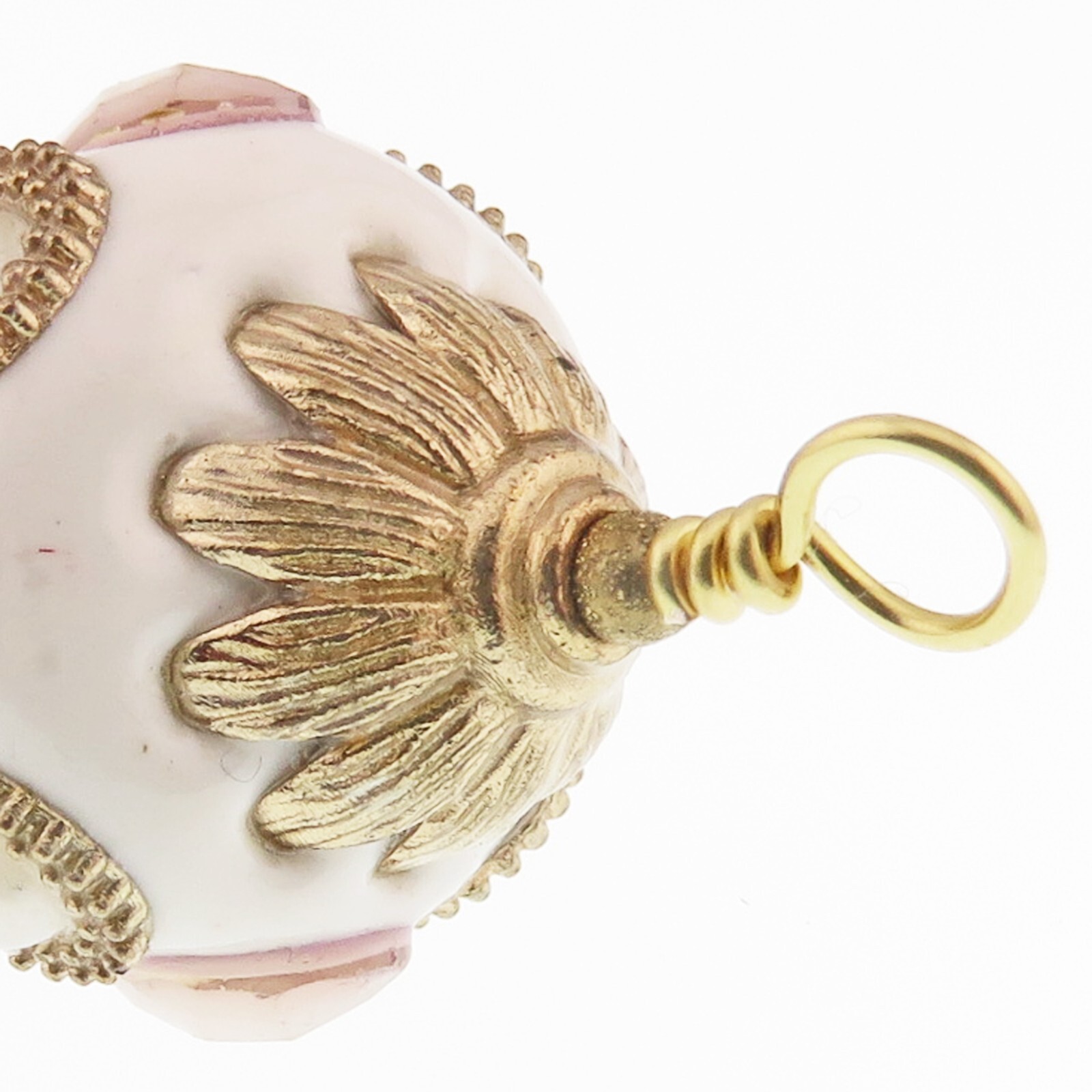 Lovely Golden Valentine Heart and Pink Glass Pendant By SoniaMcD