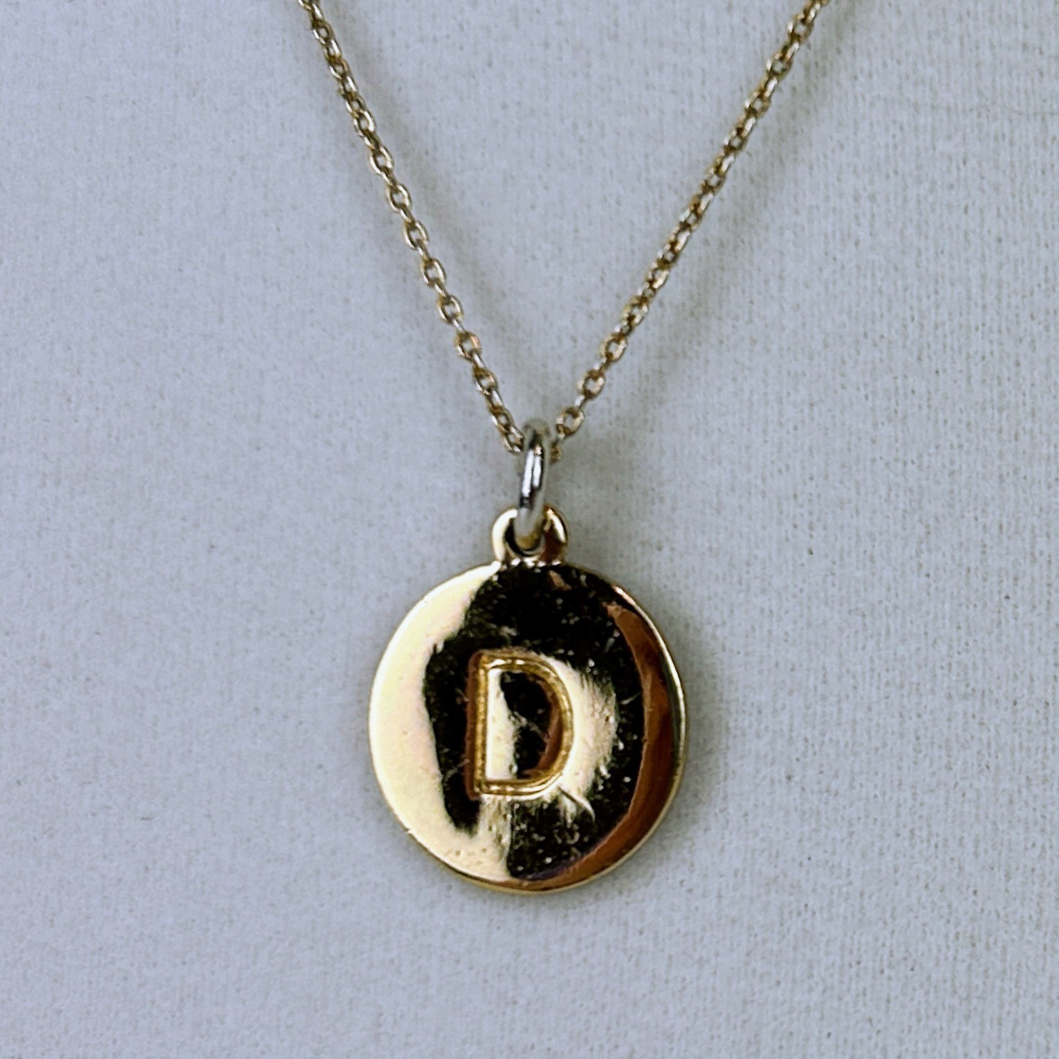 Kate Spade One in a Million Pendant Necklace D Initial Engraved Gold Adjustable