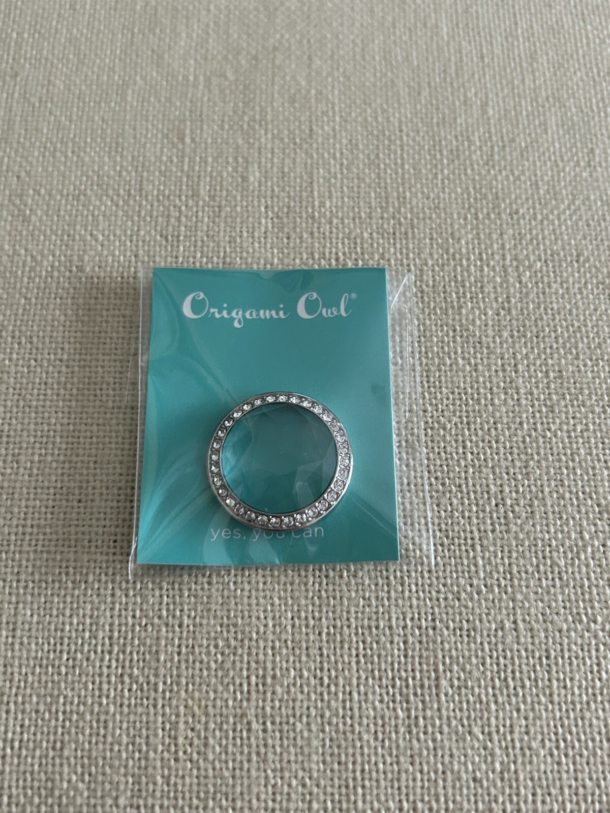 Origami Owl BZ2006 Petite Silver Face w/Aqua Prism & Crystals “NIP”