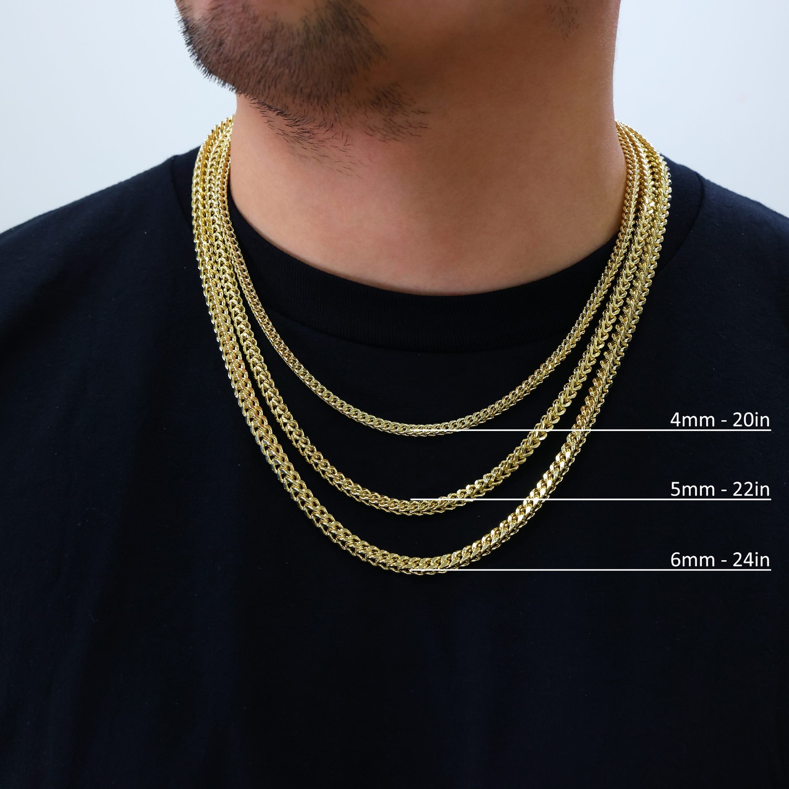 14k Yellow Gold 1.5mm-5mm Franco Box Necklace Bracelet Chain Mens Womens 7″- 30″
