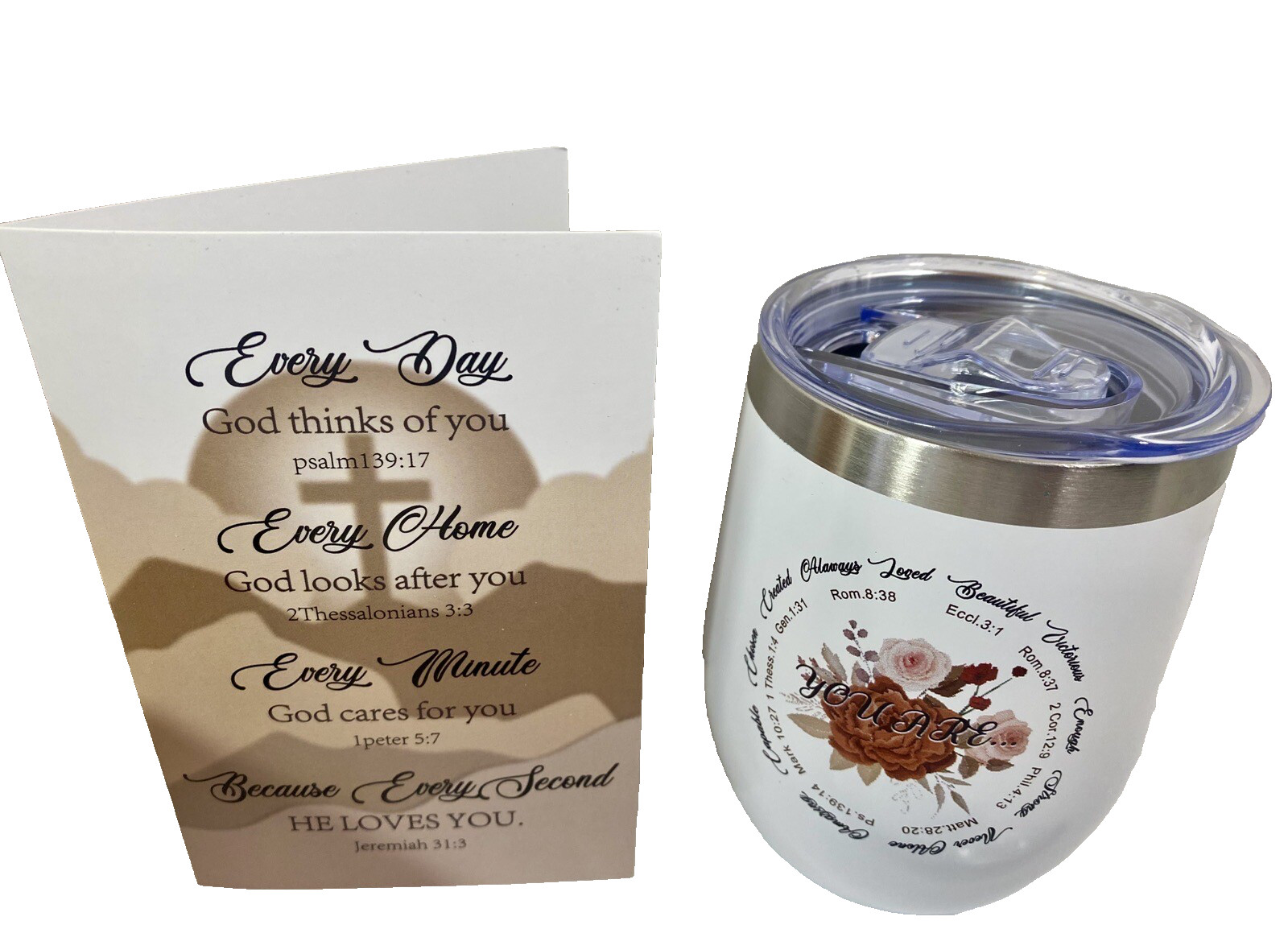 Christian Women Gifts Insulated Tumbler Faith Necklace More Inspirational Box